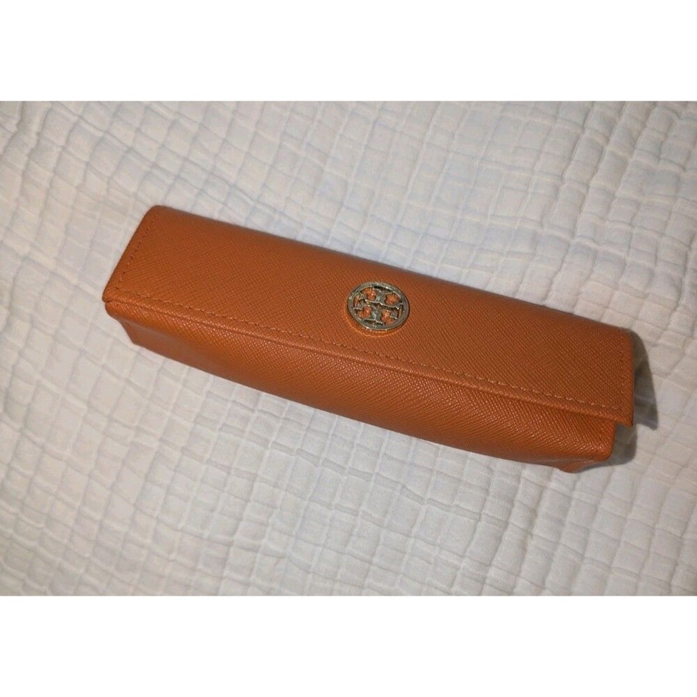Tory Burch Authentic Eyeglasses Case Sunglasses Slim Magnetic Case Logo Orange - Picture 2 of 5
